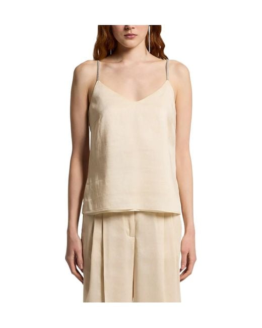 Peserico Natural Aurea V-Neck Camisole Top