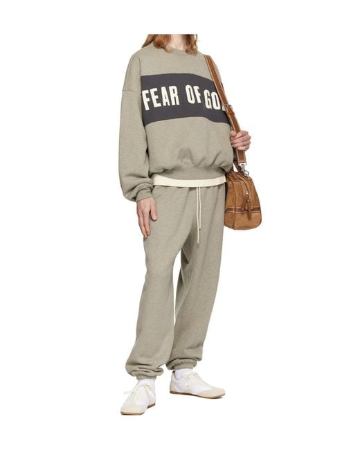 Fear Of God Gray Patterned Long-Sleeved Sweatshirt for men