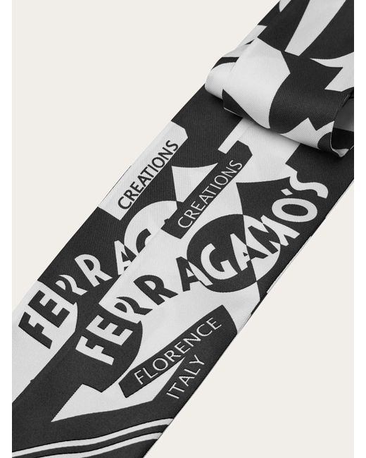 Ferragamo White Ferragamo Logo-Printed Pointed Tip Scarf