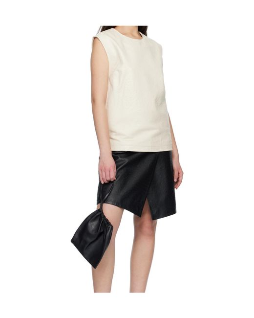 Loulou de Saison White Fiza Ostrich-Effect Zip Top