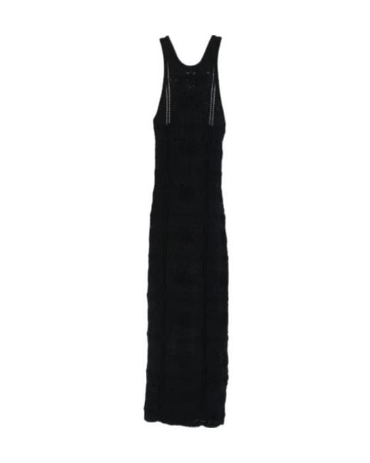 Nanushka Black Ainhoa Openwork Knitted Dress