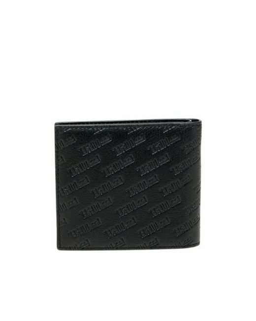 DIESEL Black Embossed Logo Bi-Fold Wallet for men
