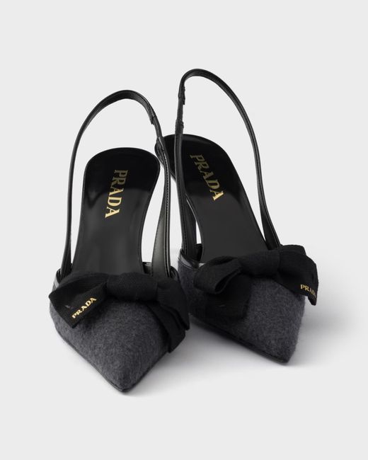 Prada Black Fabric Slingback Pumps