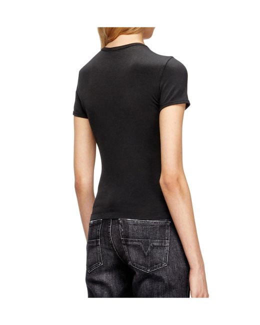 DIESEL Black T-Uncutieslong-Od Metallic Oval D T-Shirt