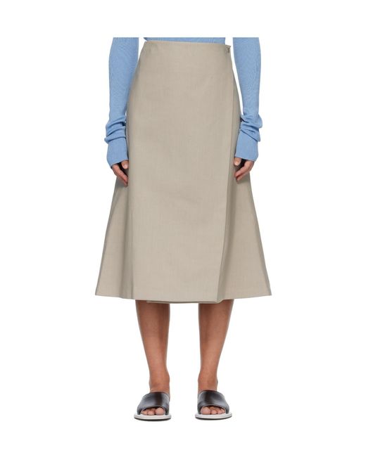 Rier Natural Wrap Design A-Line Skirt
