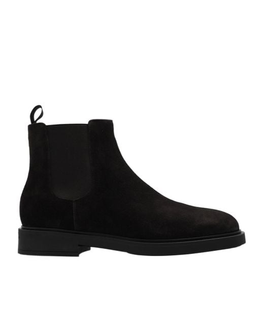 Gianvito Rossi Black Douglas Round Toe Chelsea Boots for men