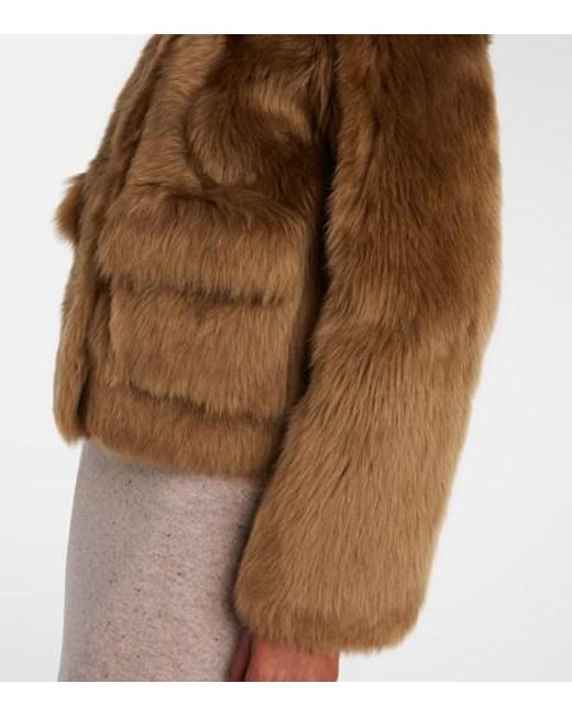 Altuzarra Brown Maury Faux-Fur Leather Jacket