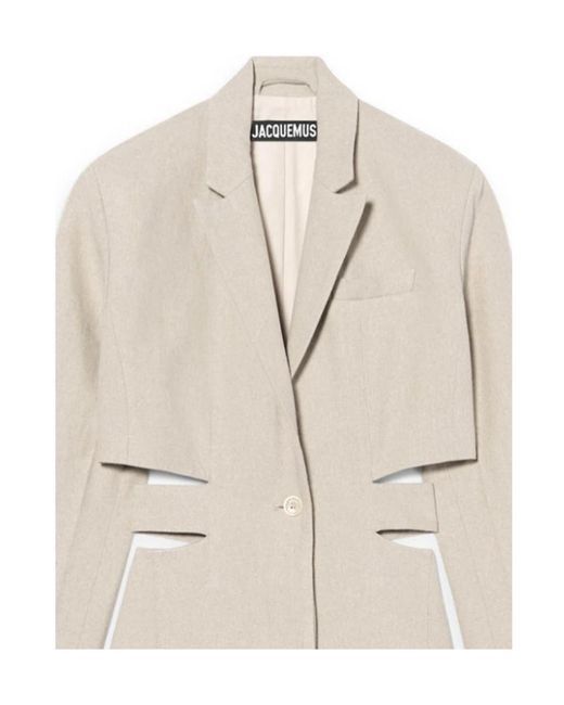 Jacquemus Natural Cut-Out Blazer Mini Dress