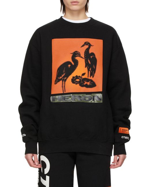 Heron Preston Black Printed Sweater for men