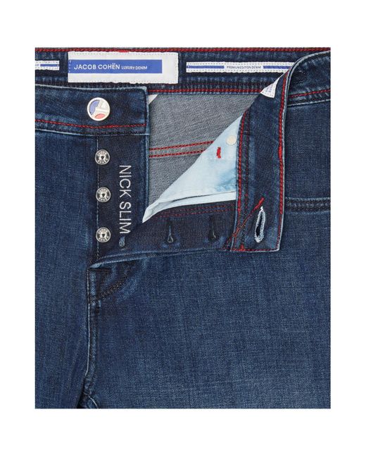 Jacob Cohen Blue Belt-Loop Jeans for men