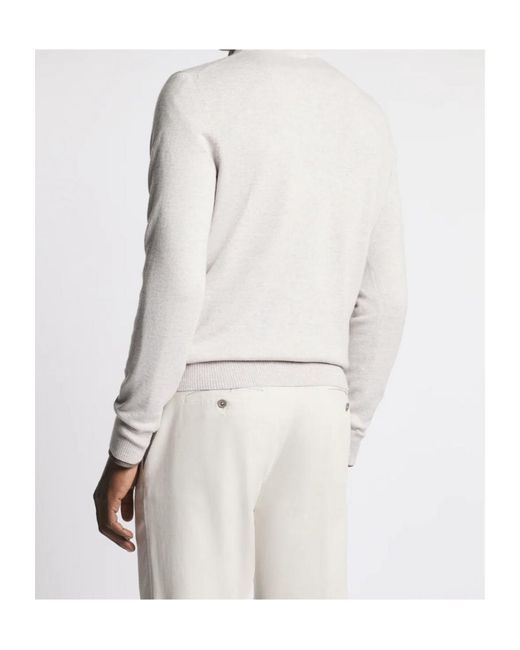 Fay White Round-Neck Jumper for men