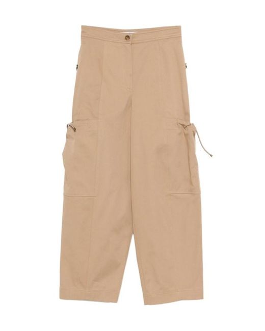 Max Mara Natural Drawstring Pocket Cargo Pants