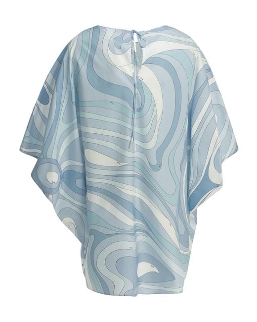 Emilio Pucci Blue "Marmo" Short Caftan Dress