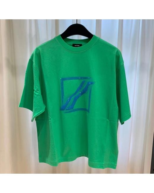 we11done Green Sequin-Embellished Oversized T-Shirt for men