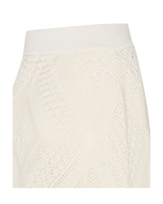 Jil Sander White Open Knitted Flared Midi Skirt