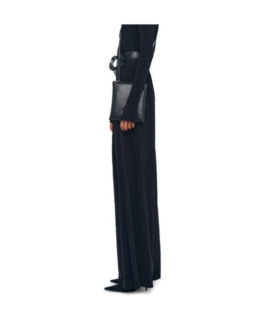 Norma Kamali Black Wide-Leg Trousers