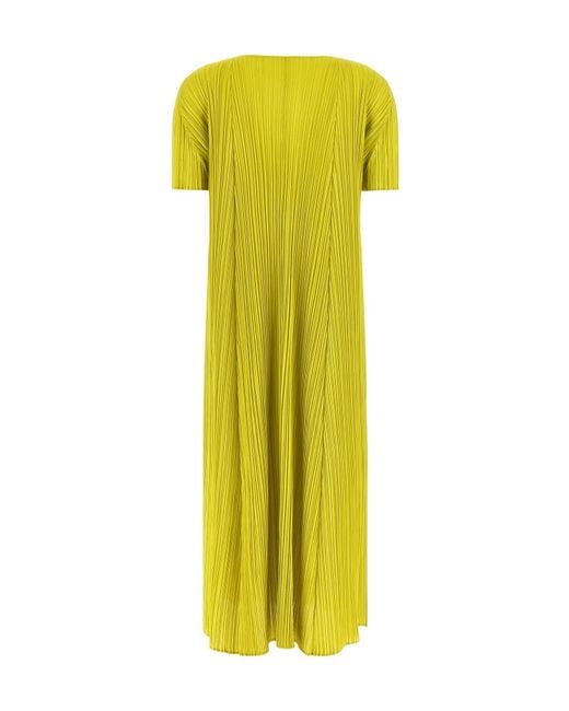 Pleats Please Issey Miyake Yellow Pleats Please Issey Miyake Mellow Pleats Midi Dress