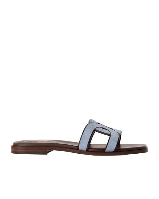 Tod's White Logo Flat Slippers