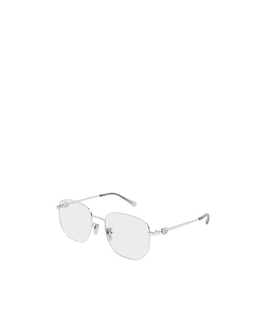 Gucci White Eyewear Geometric Frame Glasses