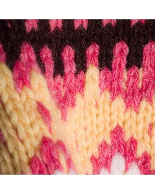 Miu Miu Red Pattern-Jacquard Beanie