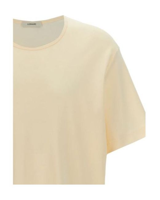 Lemaire Natural Crewneck Straight Hem T-Shirt for men