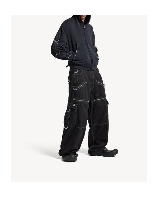 Balenciaga Black D-Ring Cargo Pants for men