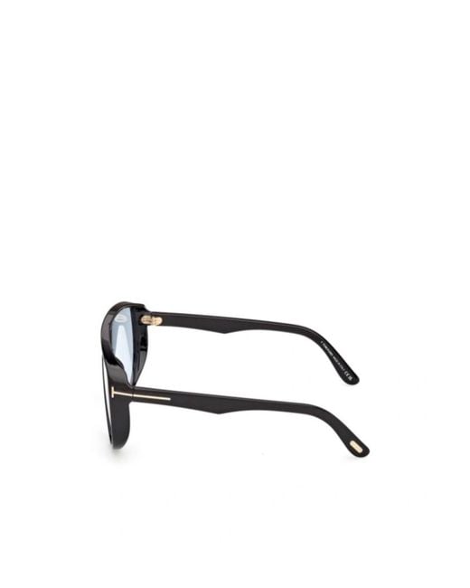 Tom Ford White Eyewear Photochromatic Achilles Mask Frame Sunglasses