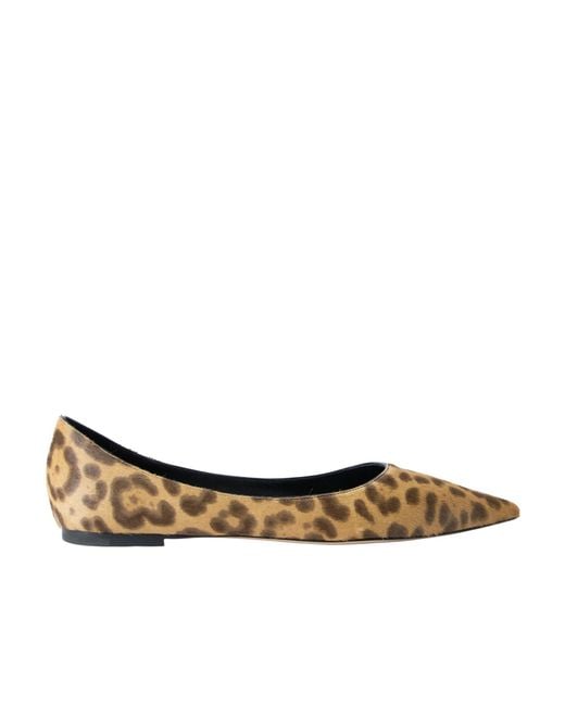 Jimmy Choo Brown Love Leopard-Print Pony Hair Ballet Flats
