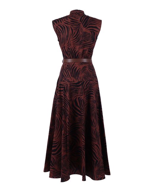 Max Mara Purple Studio West Printed Poplin Shirt Dress