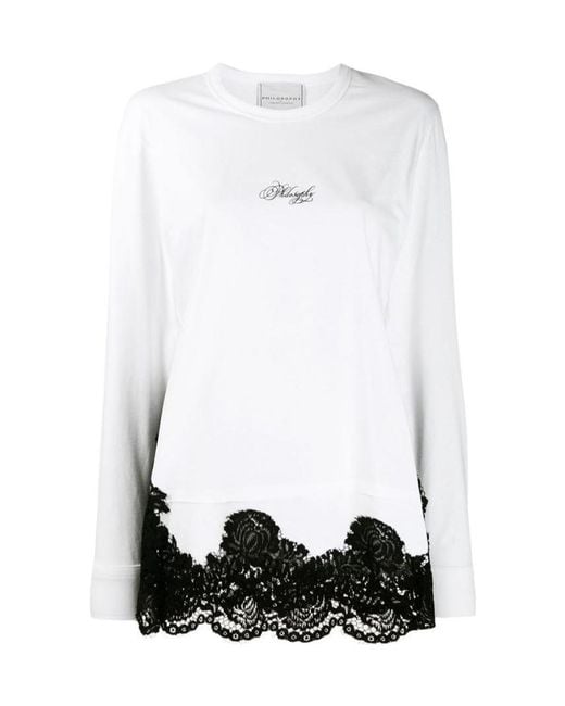 Philosophy Di Lorenzo Serafini White Logo Details T-Shirt