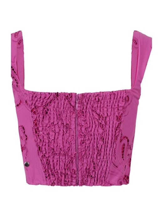 GIUSEPPE DI MORABITO Pink Embroidered Top