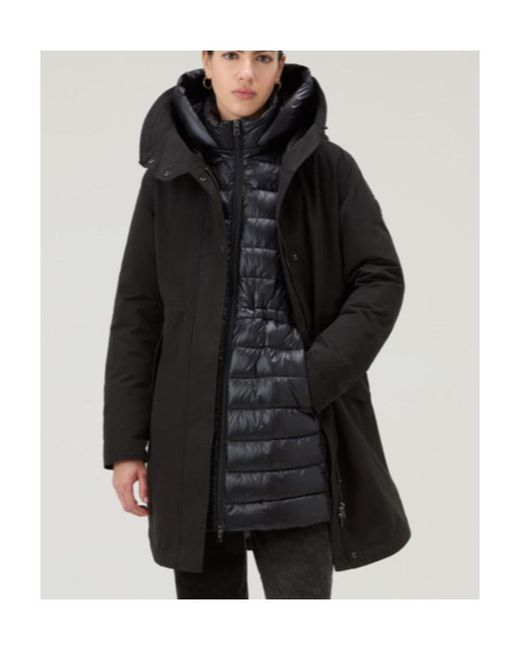 Woolrich Black Zip-Up Reversible Coat