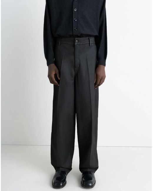 Lemaire Black Maxi Barrel Workwear Pants for men