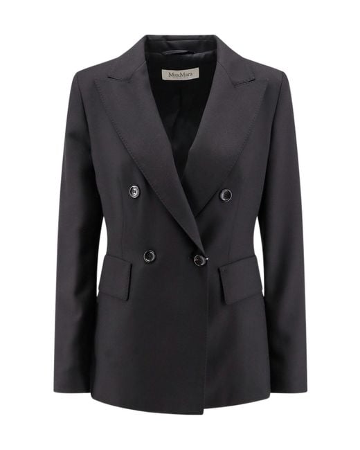 Max Mara Black Sanna Double-Breasted Long-Sleeved Jacket