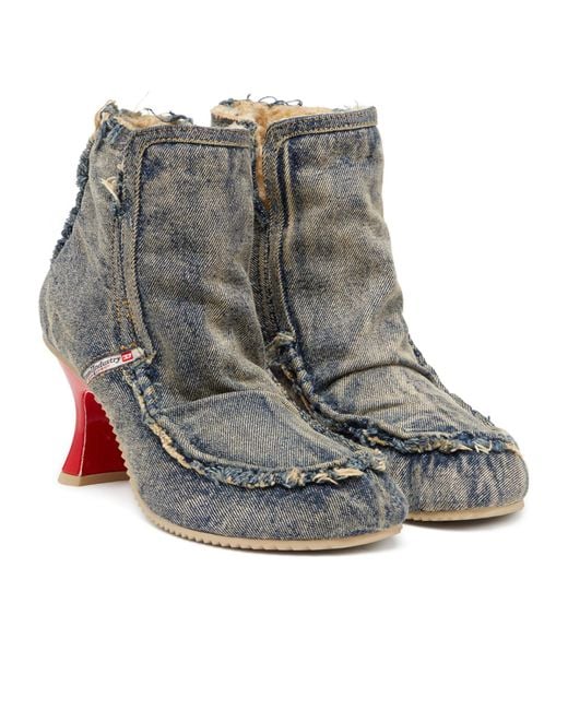 DIESEL Gray D-Woodstock Boots