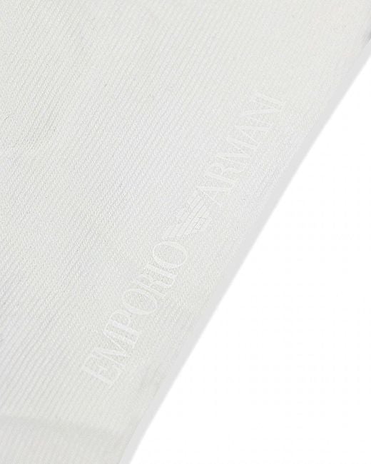Emporio Armani White Logo Knitted Socks for men