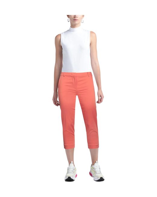 Max Mara Red Plain Colour Casual Trousers