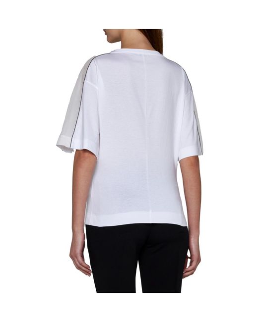 Brunello Cucinelli White Panelled Crewneck T-Shirt