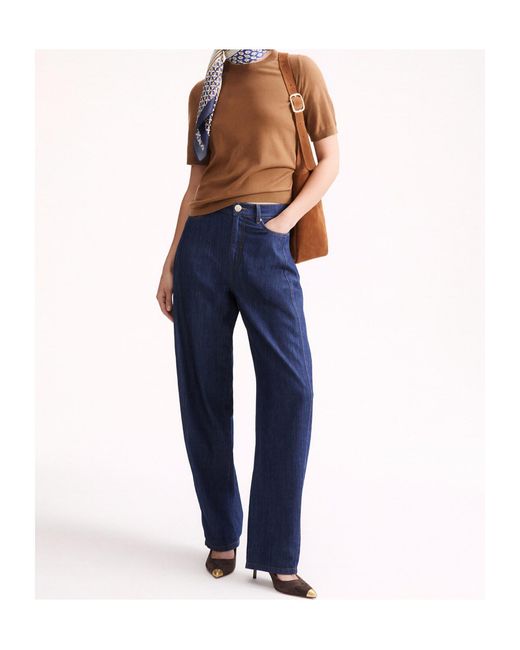 Marella Brown Crew-Neck Short-Sleeve Sweater