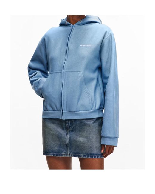 Balenciaga Blue Zippered Hoodie