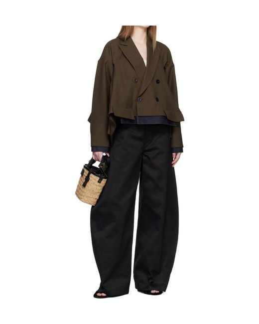 Sacai Black Casual Pants With Belt Loops