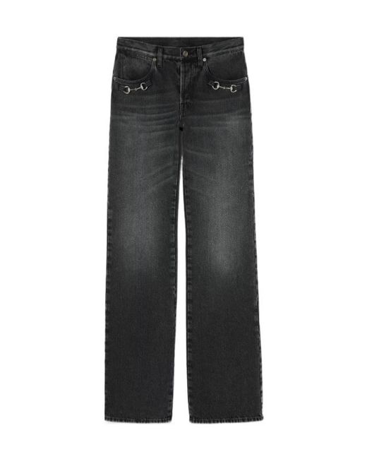 Gucci Black Horsebit Denim Jeans