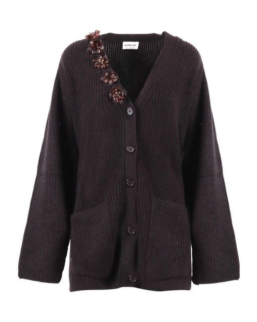 P.A.R.O.S.H. Black Embellished Cardigan