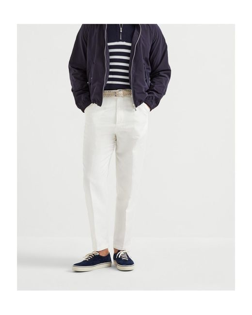 Brunello Cucinelli Blue Straight-Leg Pants for men