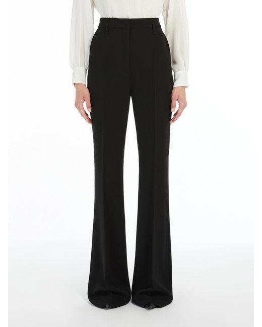 Max Mara Black Studio Flared Cady Trousers