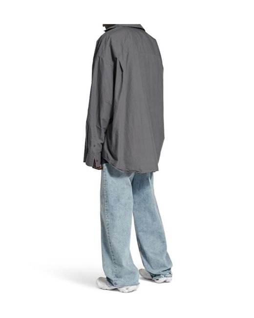 Balenciaga Gray Gucci Layered Long-Sleeve Shirt for men