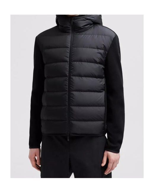 Moncler Black Zip-Up Long-Sleeved Cardigan for men