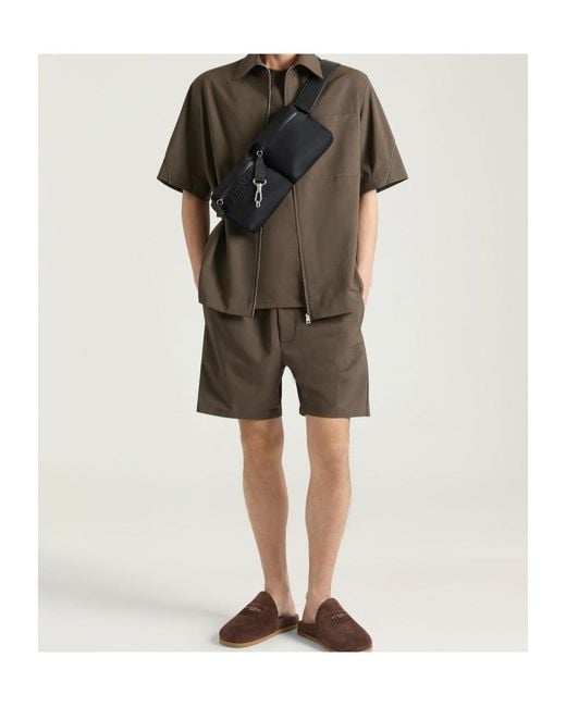 Givenchy Green Couture Seam Zipped Shirt for men