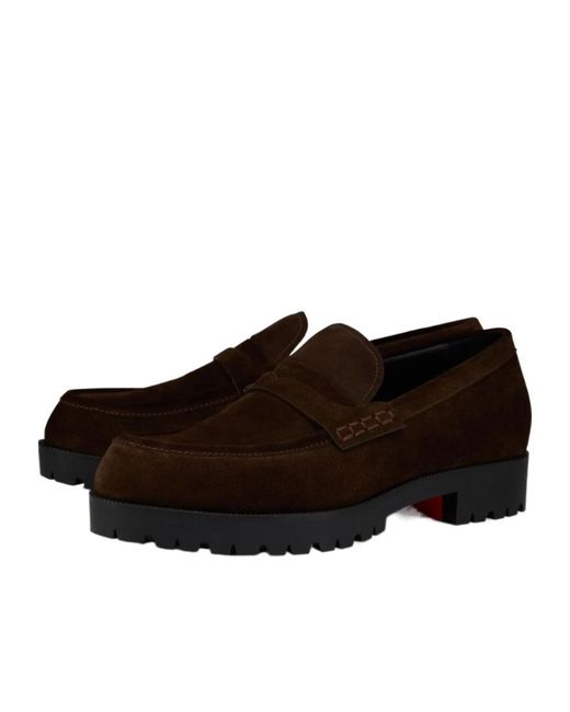 Christian Louboutin Brown Cavavin Moccasins for men
