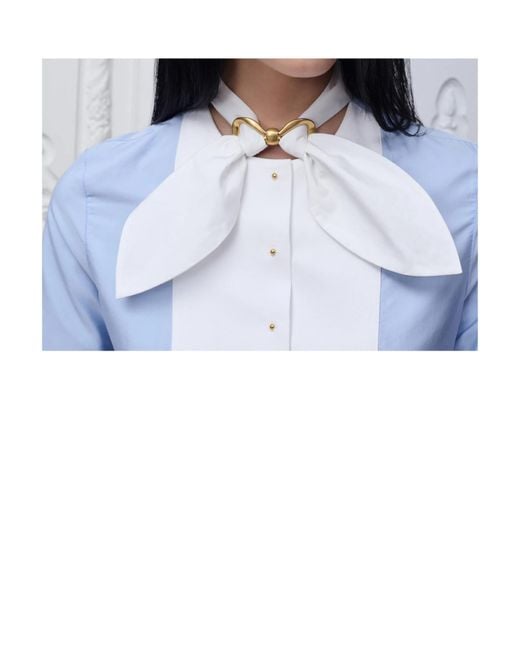 Dior Blue Mid-Length Plastron Shirtdress